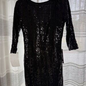 As U Wish Black Sequin Dress